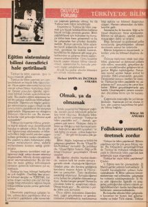 SAHAFLARDAN: "BİLİM DERGİSİ"