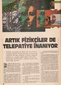 SAHAFLARDAN: "BİLİM DERGİSİ"