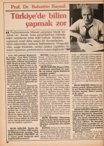 SAHAFLARDAN: "BİLİM DERGİSİ"