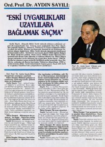 SAHAFLARDAN: "BİLİM DERGİSİ"