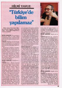 SAHAFLARDAN: "BİLİM DERGİSİ"